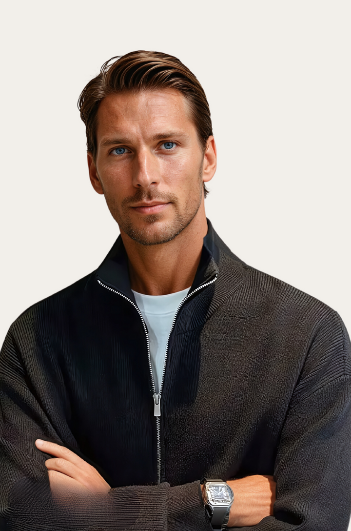 Trendy Men's Sweater - Dean-Black-M-Nora Luxe