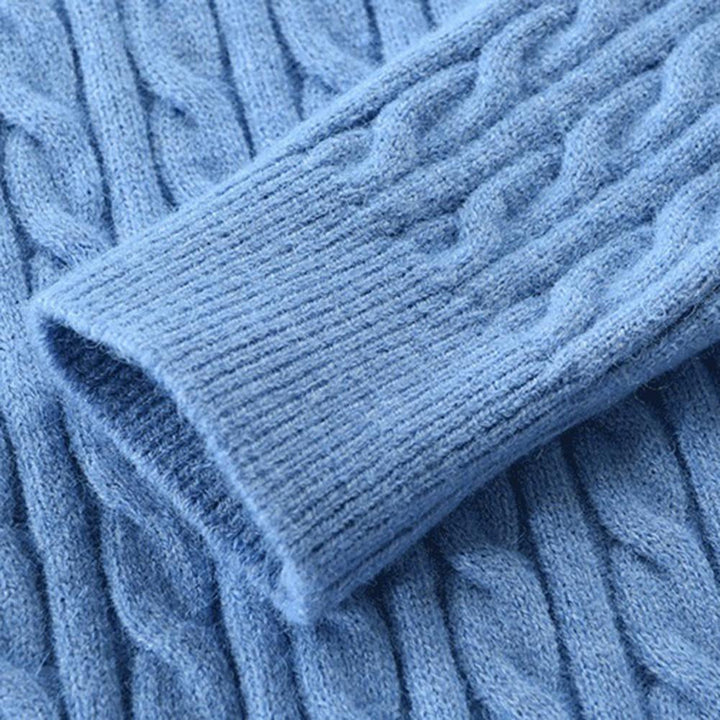 Trendy Men's Sweater with Stand-up Collar - Ruben-Blue-M-Nora Luxe