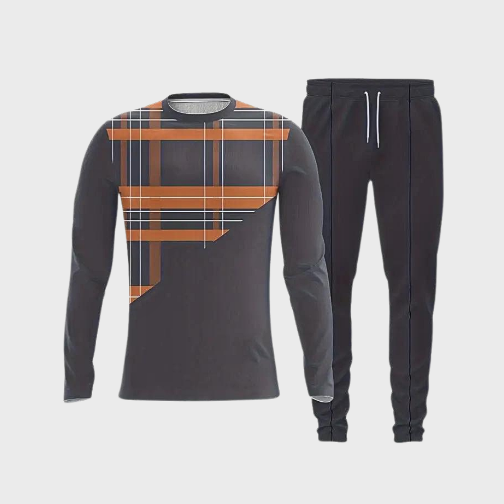 Trendy Men's Tracksuit - UrbanFit-Orange-S-Nora Luxe