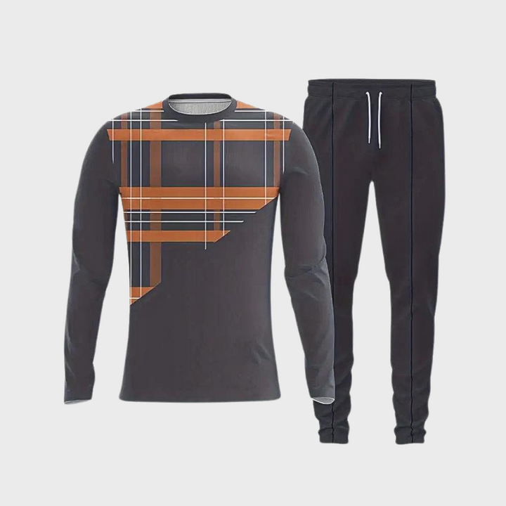 Trendy Men's Tracksuit - UrbanFit-Orange-S-Nora Luxe
