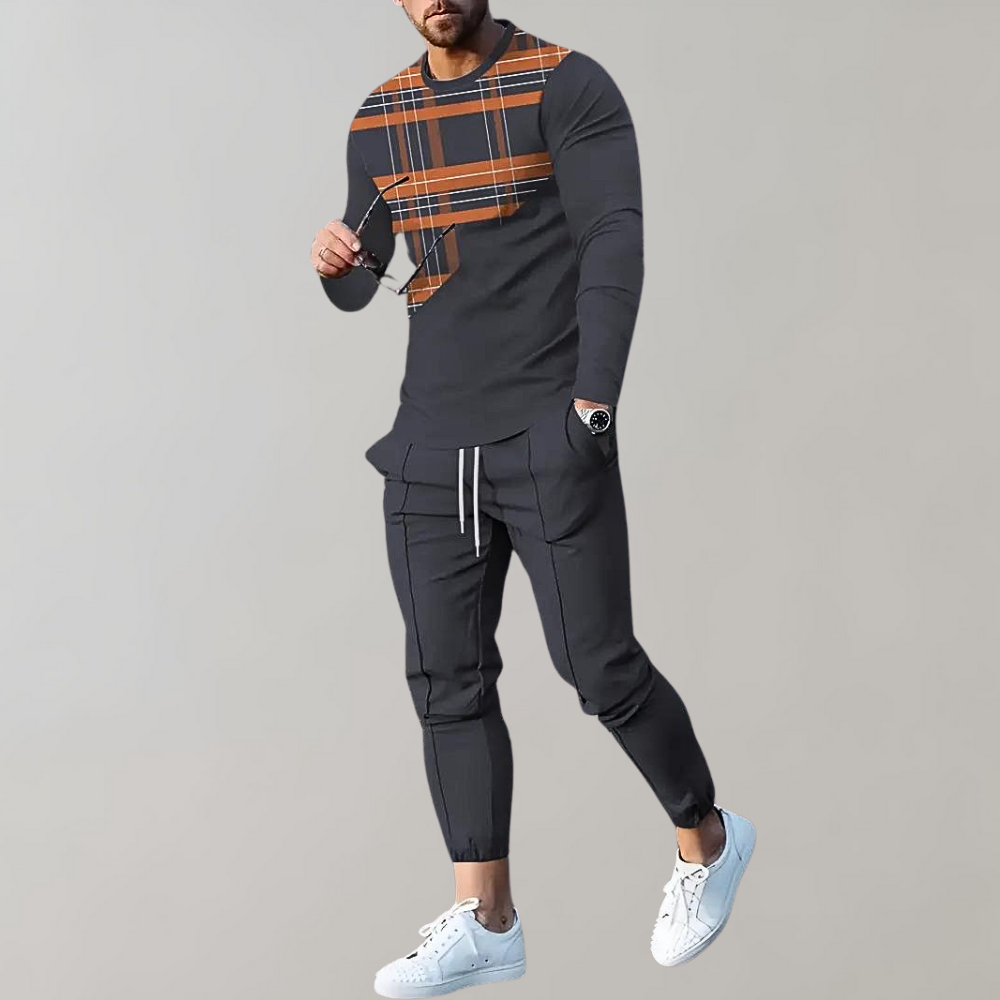 Trendy Men's Tracksuit - UrbanFit-Orange-S-Nora Luxe