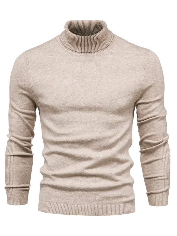 Trendy Men's Turtleneck - Lars-Beige-S-Nora Luxe