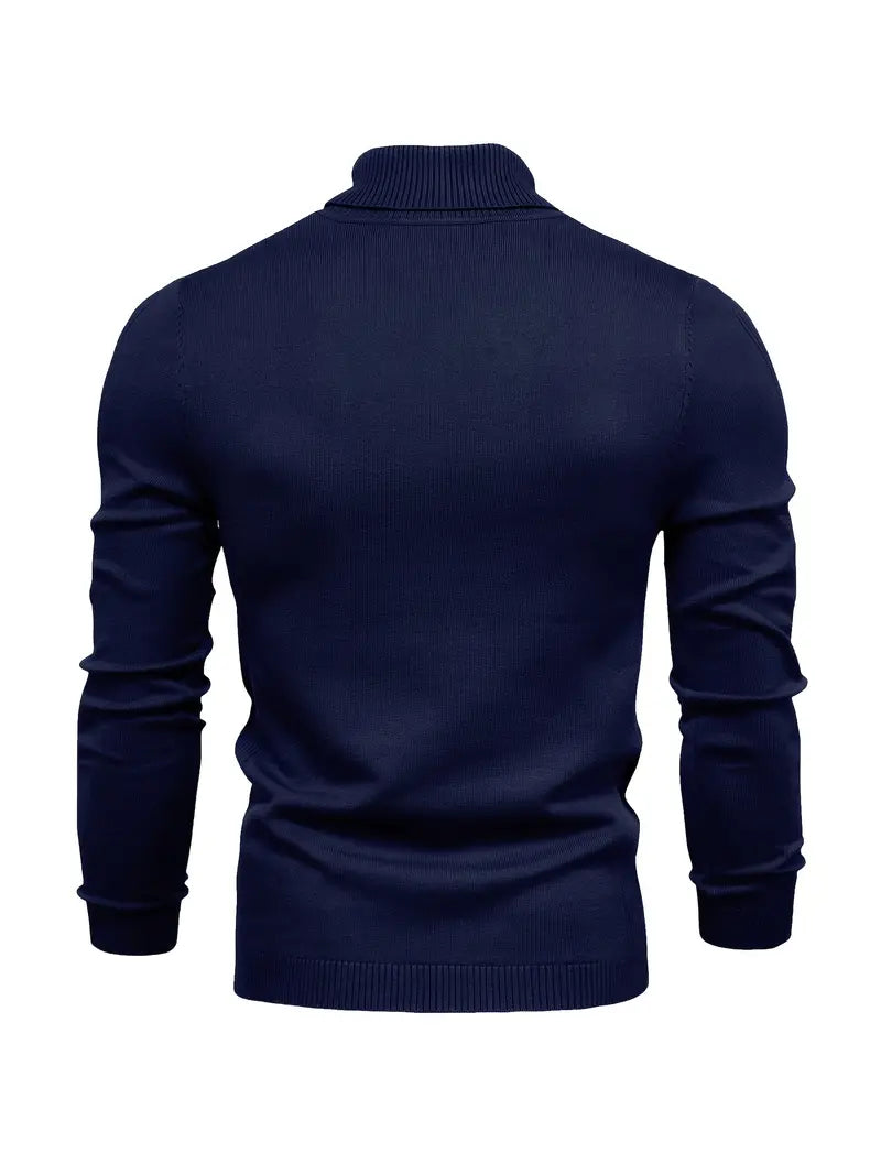 Trendy Men's Turtleneck - Lars-Blue-S-Nora Luxe