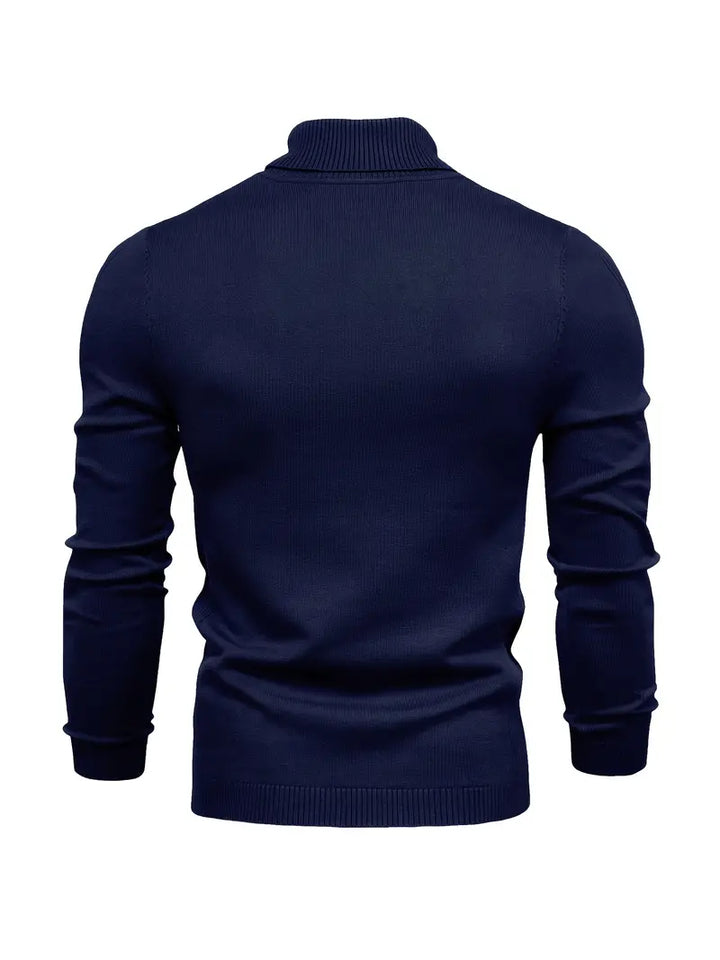 Trendy Men's Turtleneck - Lars-Blue-S-Nora Luxe