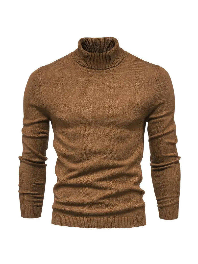 Trendy Men's Turtleneck - Lars-Brown-S-Nora Luxe