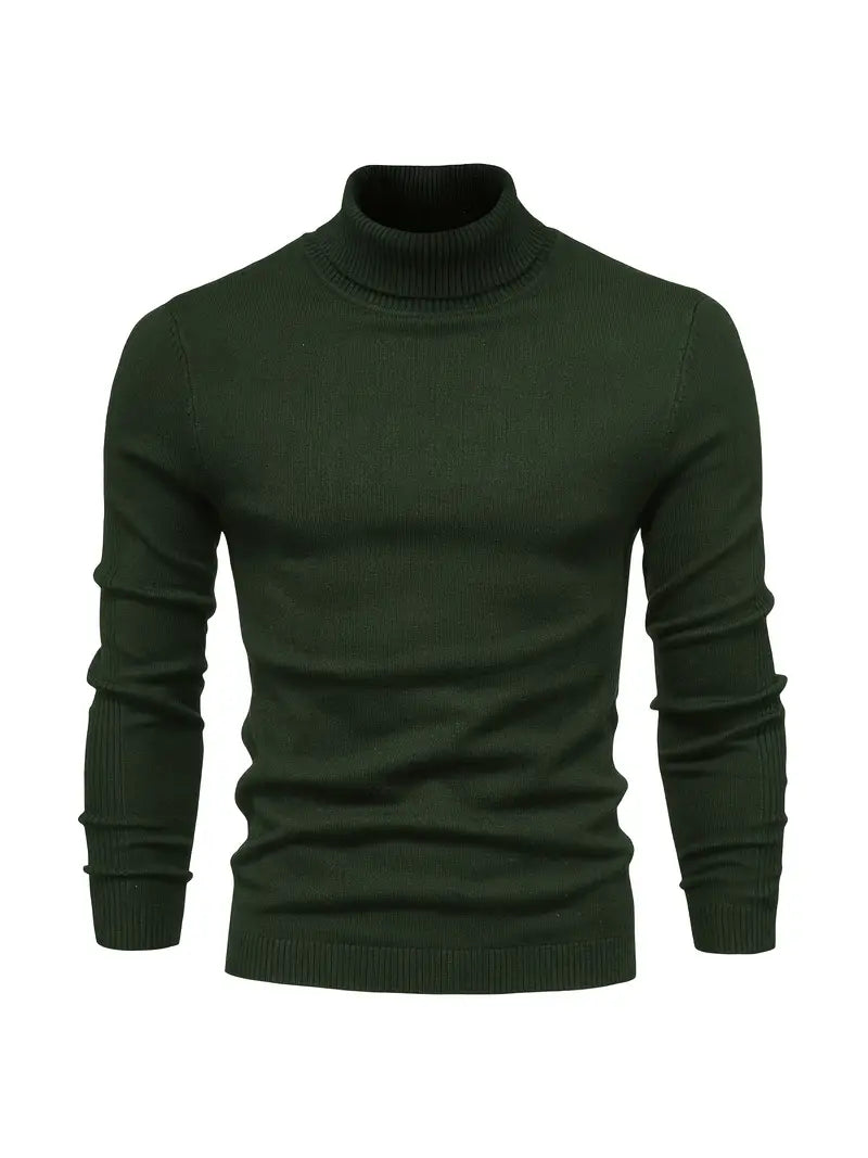 Trendy Men's Turtleneck - Lars-Dark Green-S-Nora Luxe