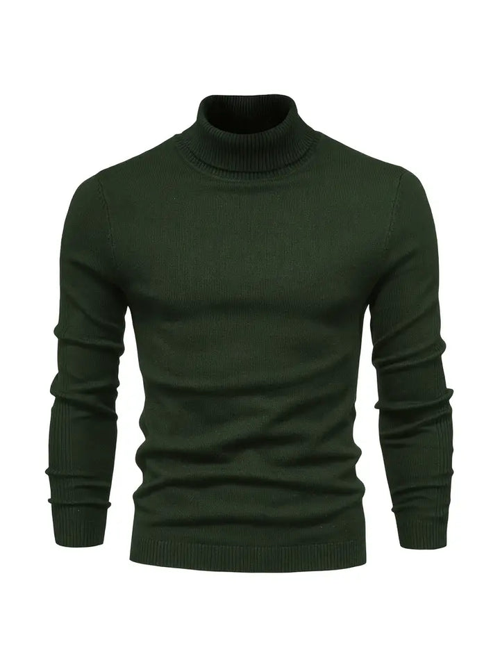 Trendy Men's Turtleneck - Lars-Dark Green-S-Nora Luxe