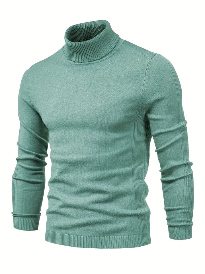 Trendy Men's Turtleneck - Lars-Mint Green-S-Nora Luxe
