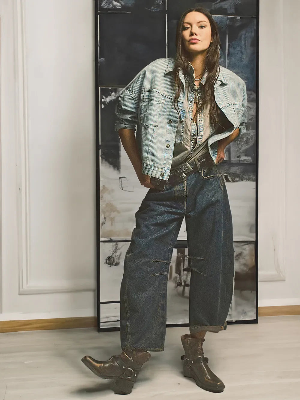 Trendy Mid-Rise Barrel Jeans - Livia-Dark Blue-XS-Nora Luxe