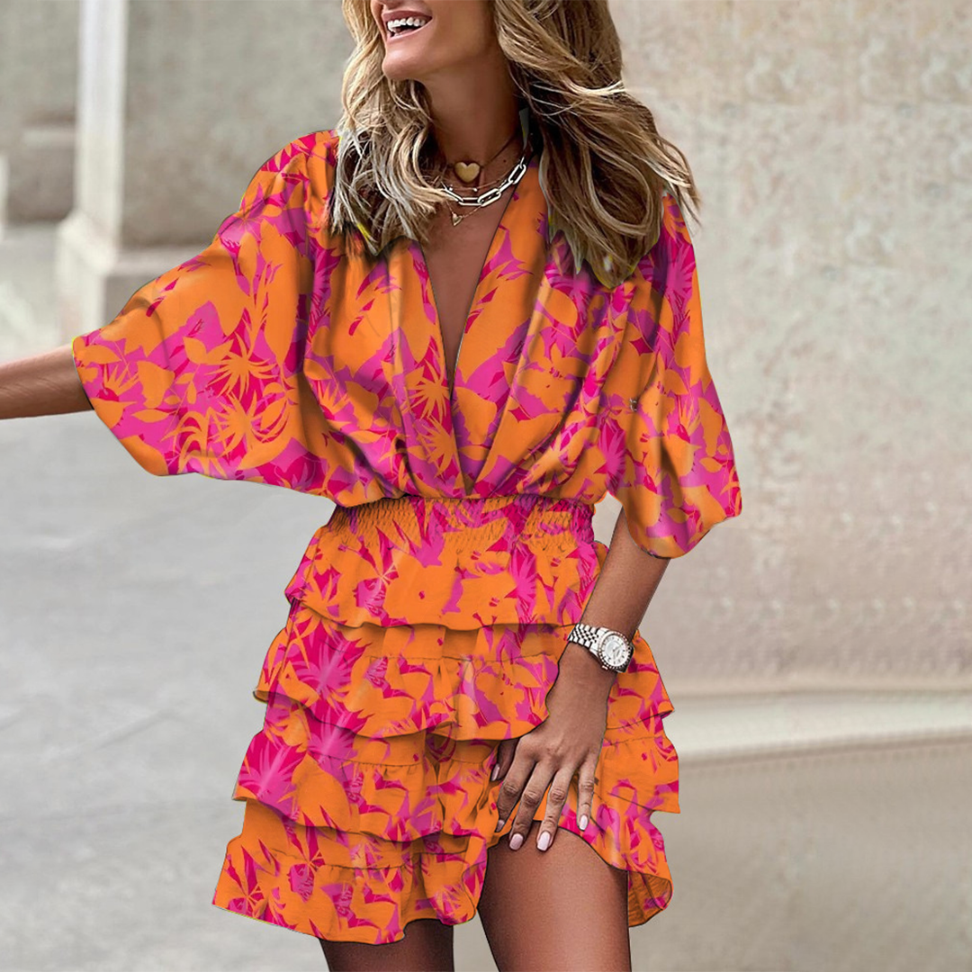 Trendy Mini Dress - Nova-Orange-S-Nora Luxe