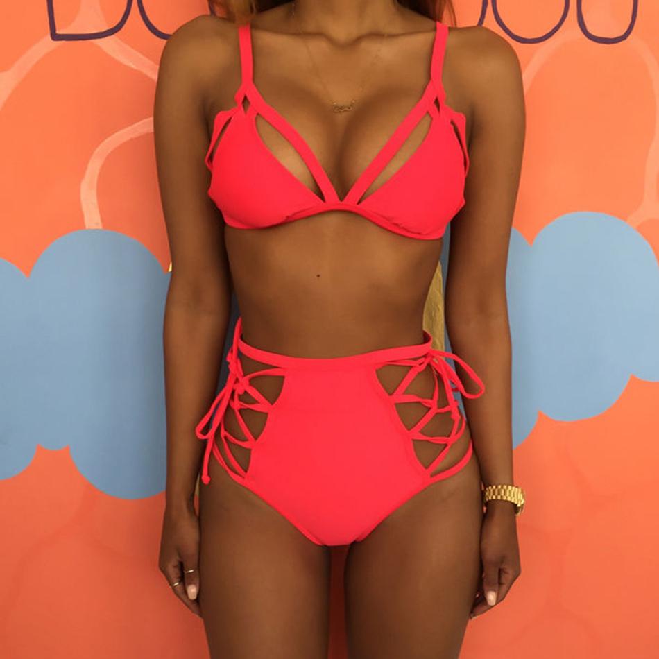 Trendy Multistring Bikini - Lilian-Pink-red-S-Nora Luxe