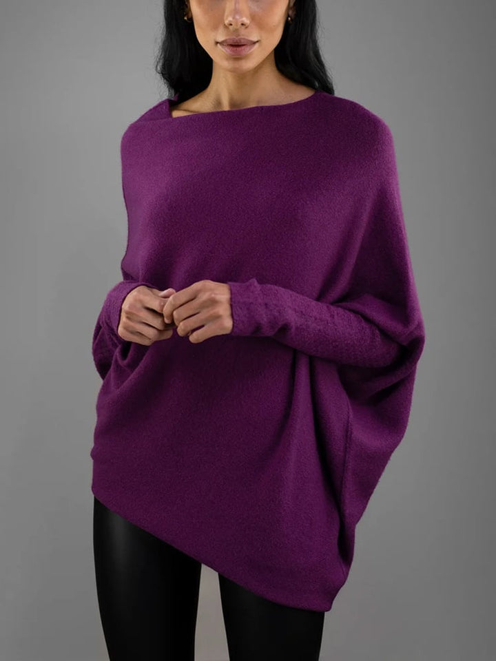 Trendy Off-Shoulder Sweater for Women - Livia-Purple-S-Nora Luxe