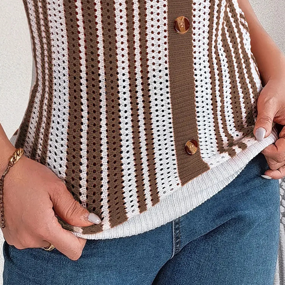 Trendy Openwork Summer Top for Ladies - Naia-Black-XS-Nora Luxe