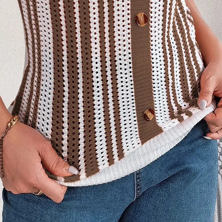 Trendy Openwork Summer Top for Ladies - Naia-Black-XS-Nora Luxe