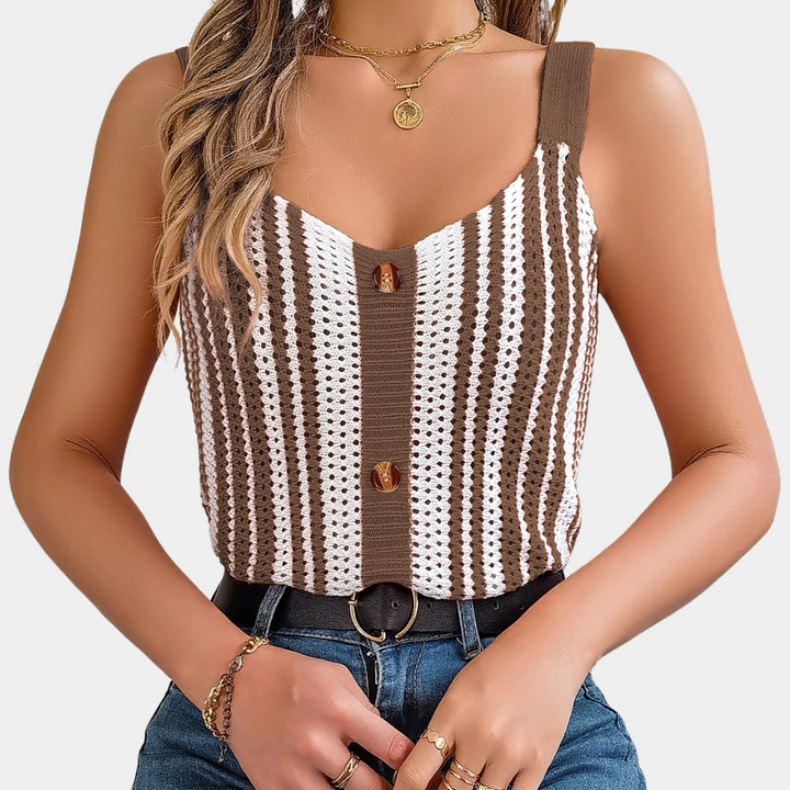 Trendy Openwork Summer Top for Ladies - Naia-Black-XS-Nora Luxe