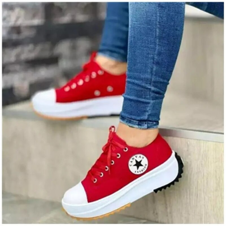 Trendy Orthopaedic Women's Sneakers - LunaStep-Red-2.5-Nora Luxe