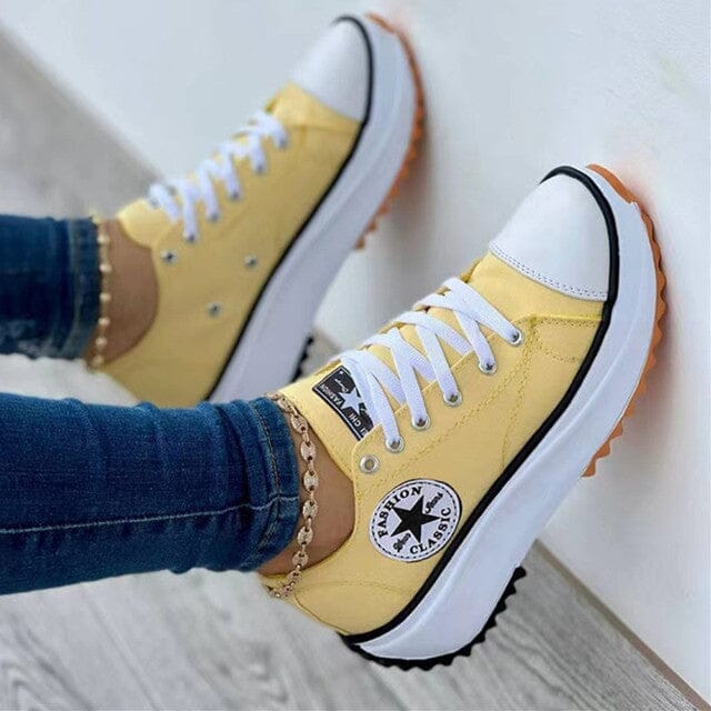 Trendy Orthopaedic Women's Sneakers - LunaStep-Yellow-2.5-Nora Luxe
