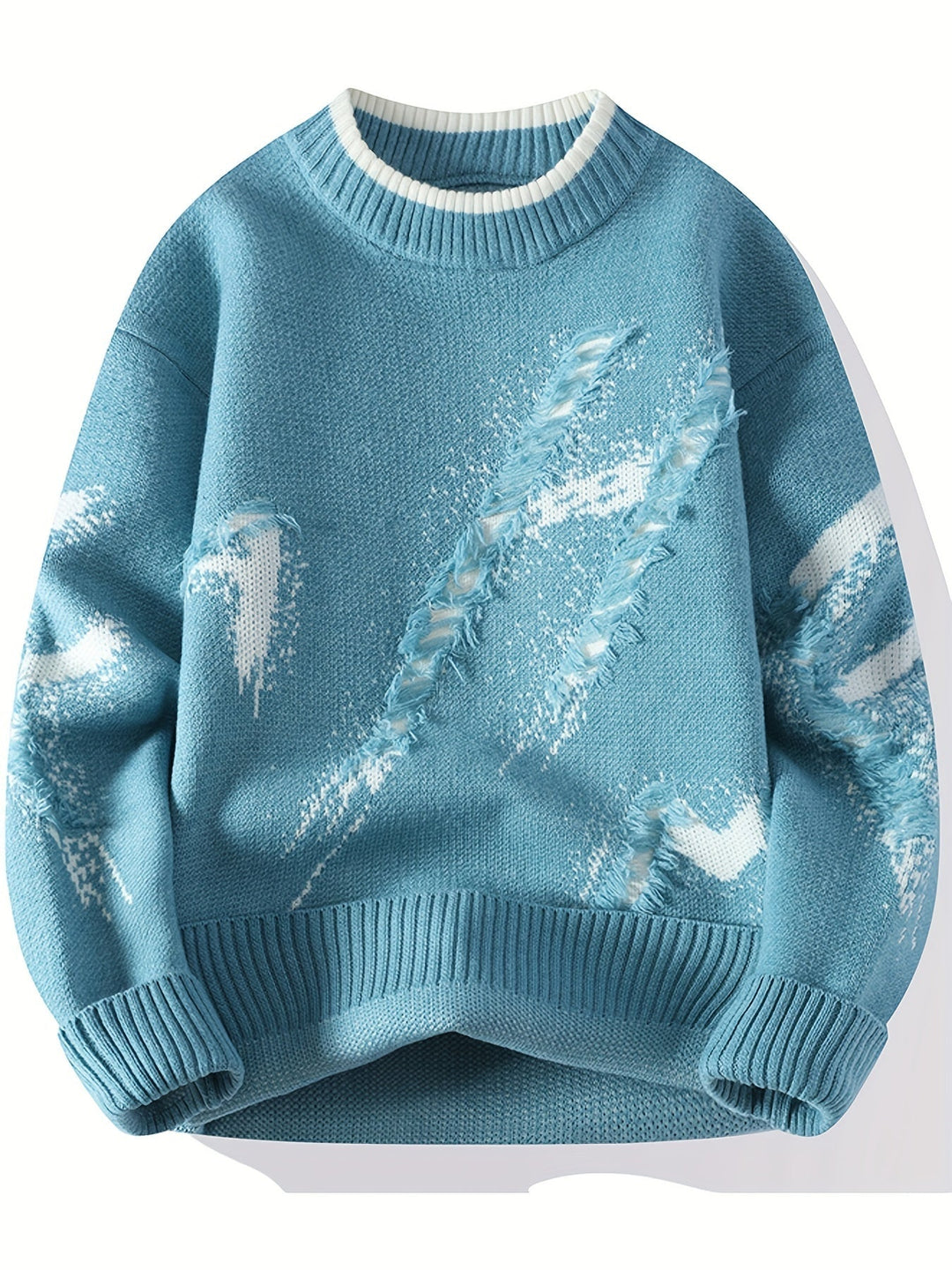 Trendy Oversized Knitted Sweater - Ethan-Light blue-XS-Nora Luxe