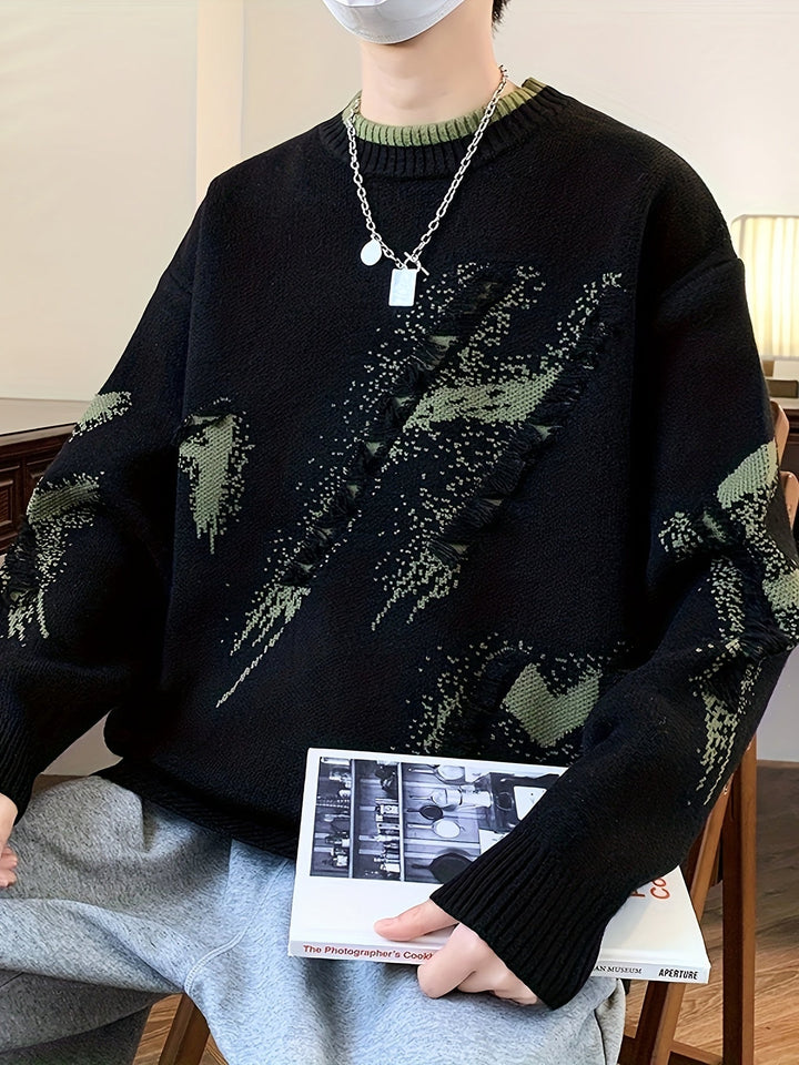 Trendy Oversized Knitted Sweater - Ethan-Light blue-XS-Nora Luxe