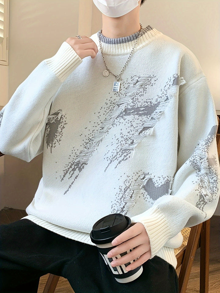 Trendy Oversized Knitted Sweater - Ethan-Light blue-XS-Nora Luxe