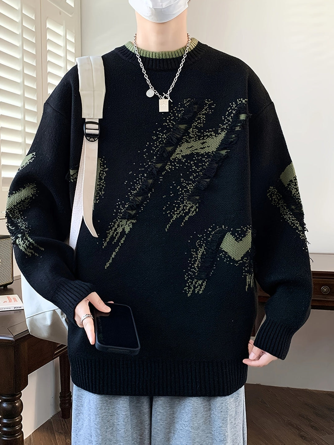 Trendy Oversized Knitted Sweater - Ethan-Light blue-XS-Nora Luxe