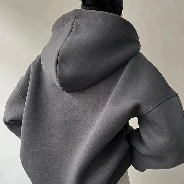 Trendy Oversized Ladies Hoodie with Hood - Luna-Khaki-S-Nora Luxe