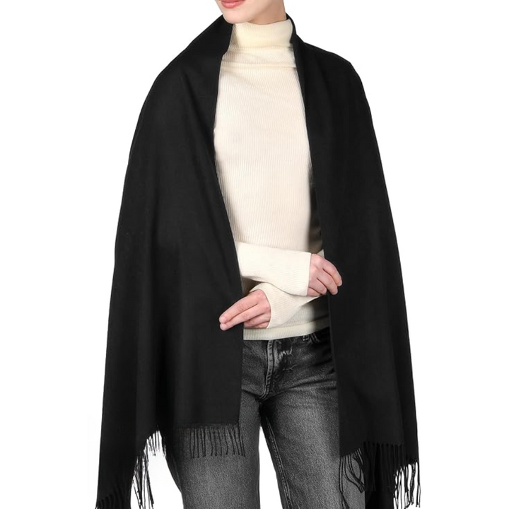 Trendy Pashmina Scarf for Women - Eleanor-Black-Nora Luxe