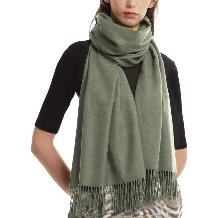 Trendy Pashmina Scarf for Women - Eleanor-Green-Nora Luxe