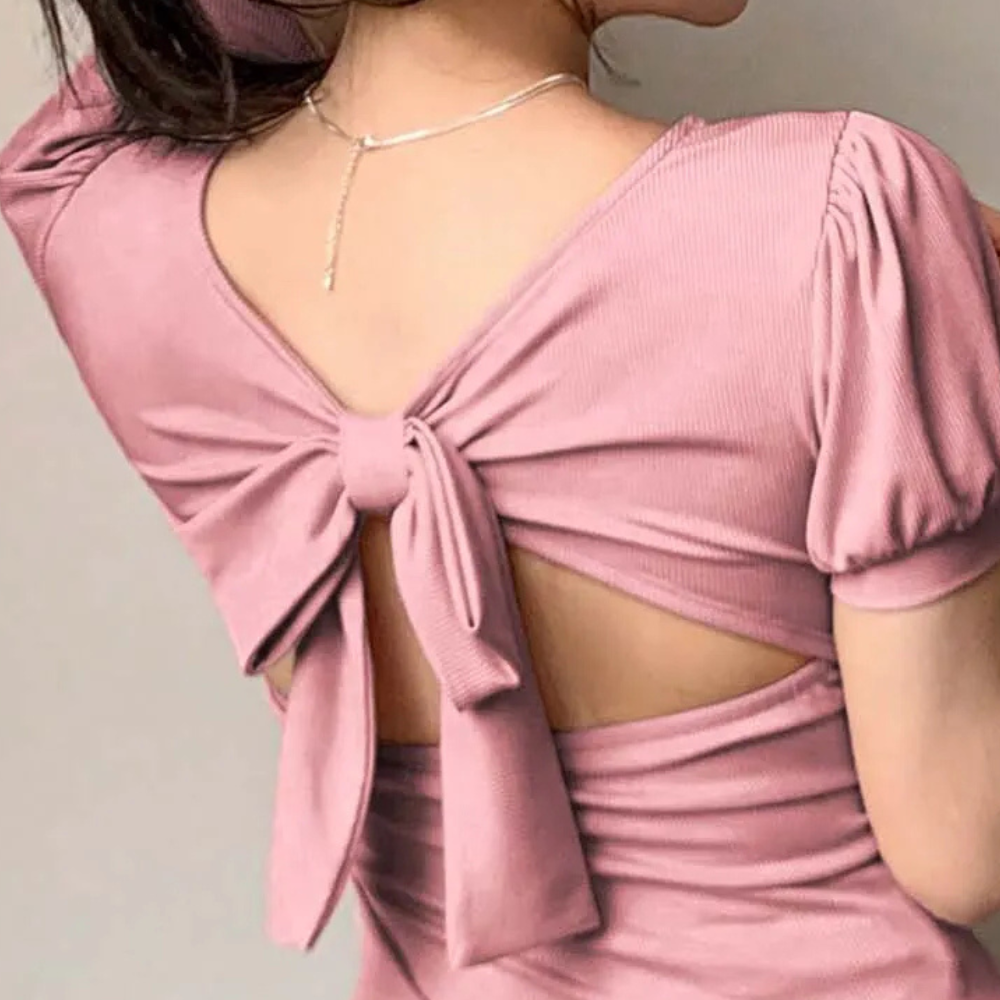 Trendy Pink Women's Top with Square Neckline - Celeste-XS-Nora Luxe