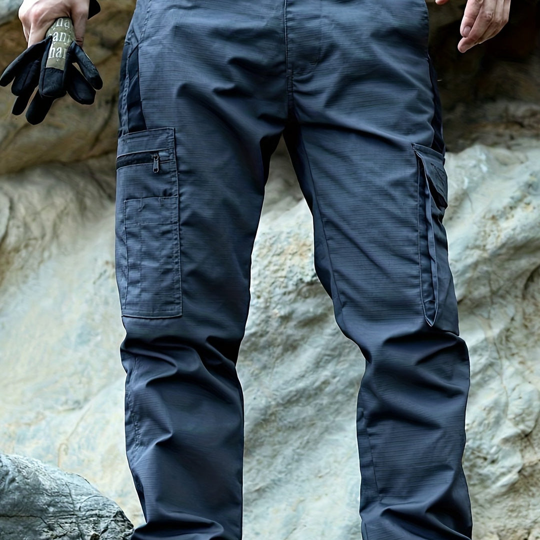 Trendy Plain Men's Cargo Trousers - Lars-Gray-S-Nora Luxe