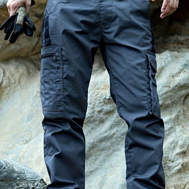 Trendy Plain Men's Cargo Trousers - Lars-Gray-S-Nora Luxe