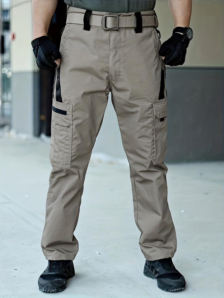Trendy Plain Men's Cargo Trousers - Lars-Gray-S-Nora Luxe