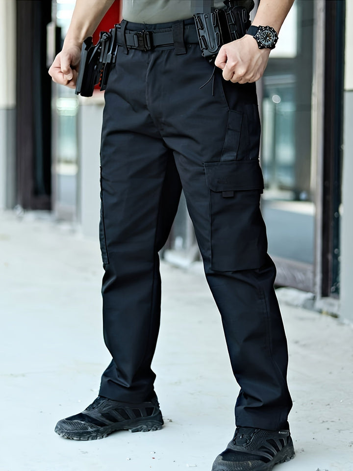Trendy Plain Men's Cargo Trousers - Lars-Gray-S-Nora Luxe