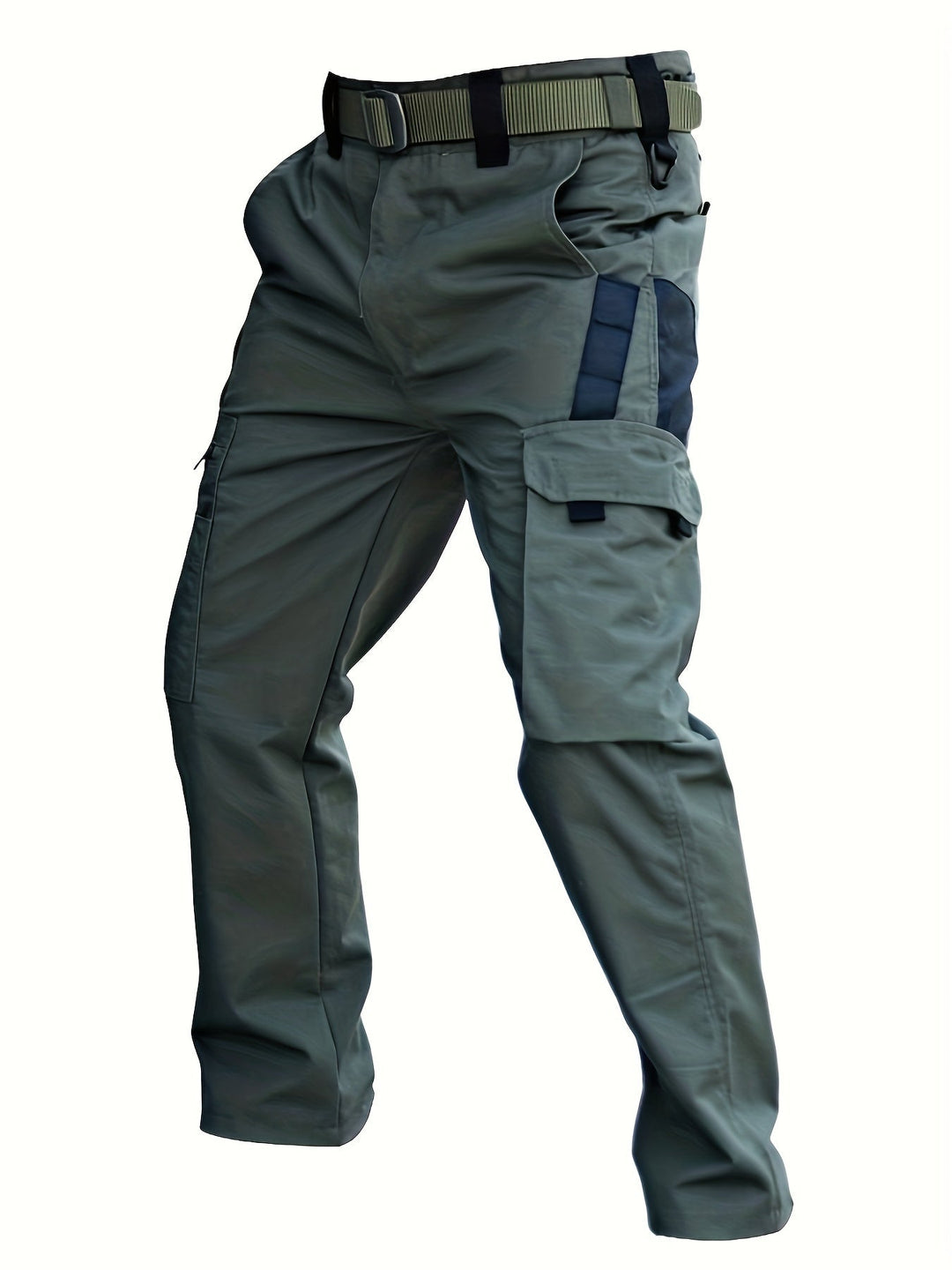 Trendy Plain Men's Cargo Trousers - Lars-Gray-S-Nora Luxe