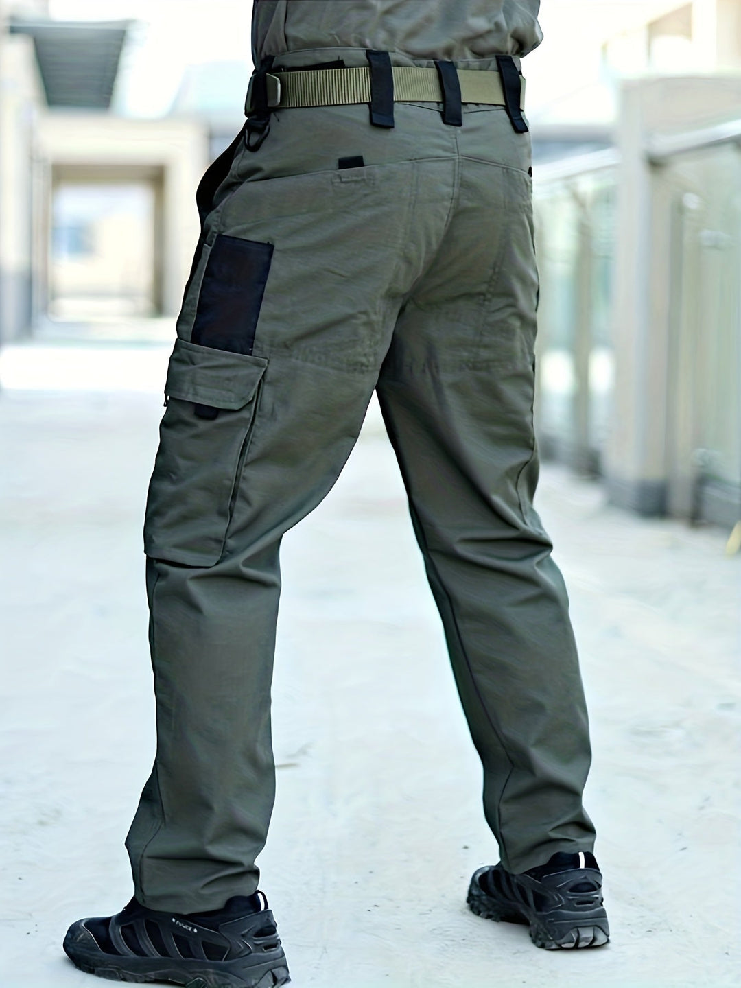Trendy Plain Men's Cargo Trousers - Lars-Gray-S-Nora Luxe
