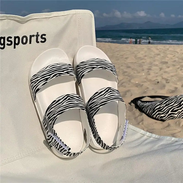 Trendy platform sandals in Korean style for women - Alina-White-3.5-Nora Luxe