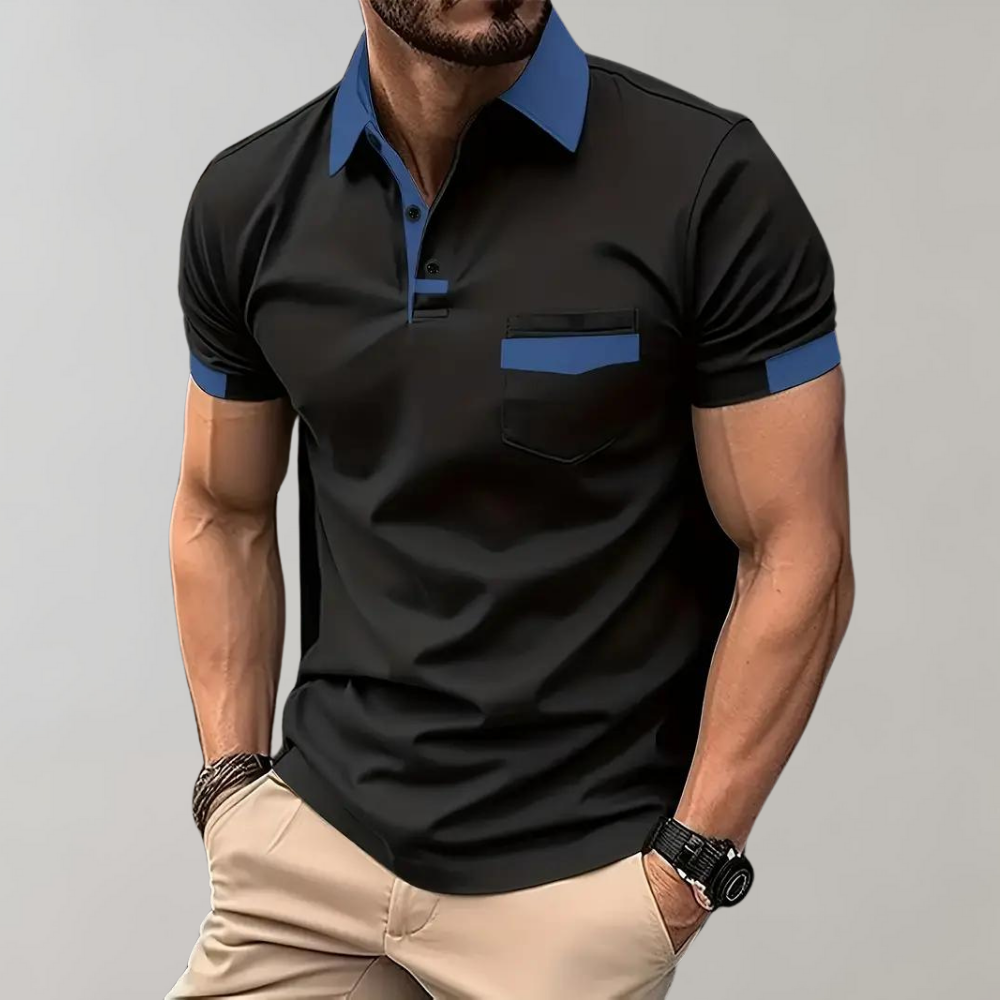 Trendy Polo Shirt for Men - Leo-Black-S-Nora Luxe