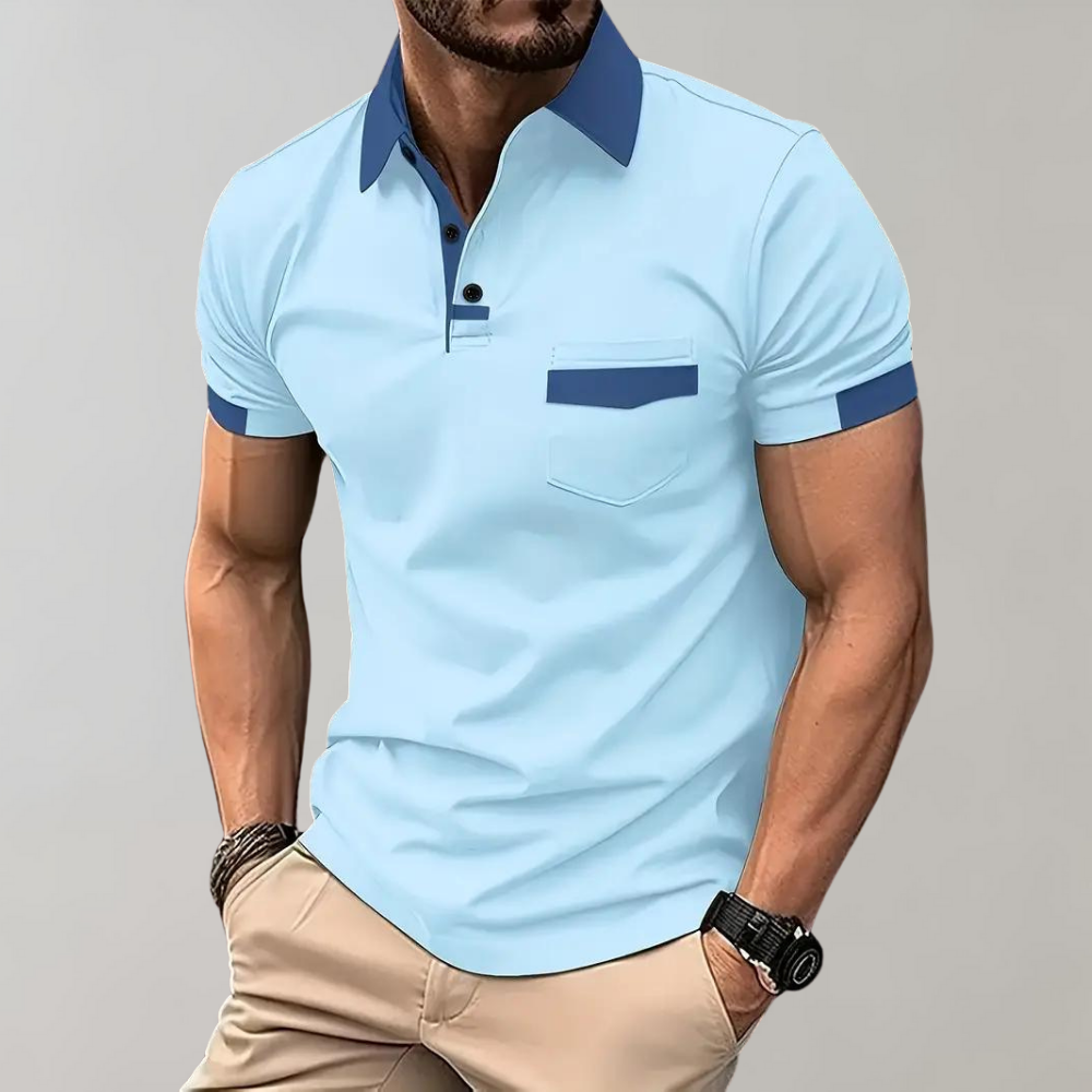 Trendy Polo Shirt for Men - Leo-Heavenly blue-S-Nora Luxe