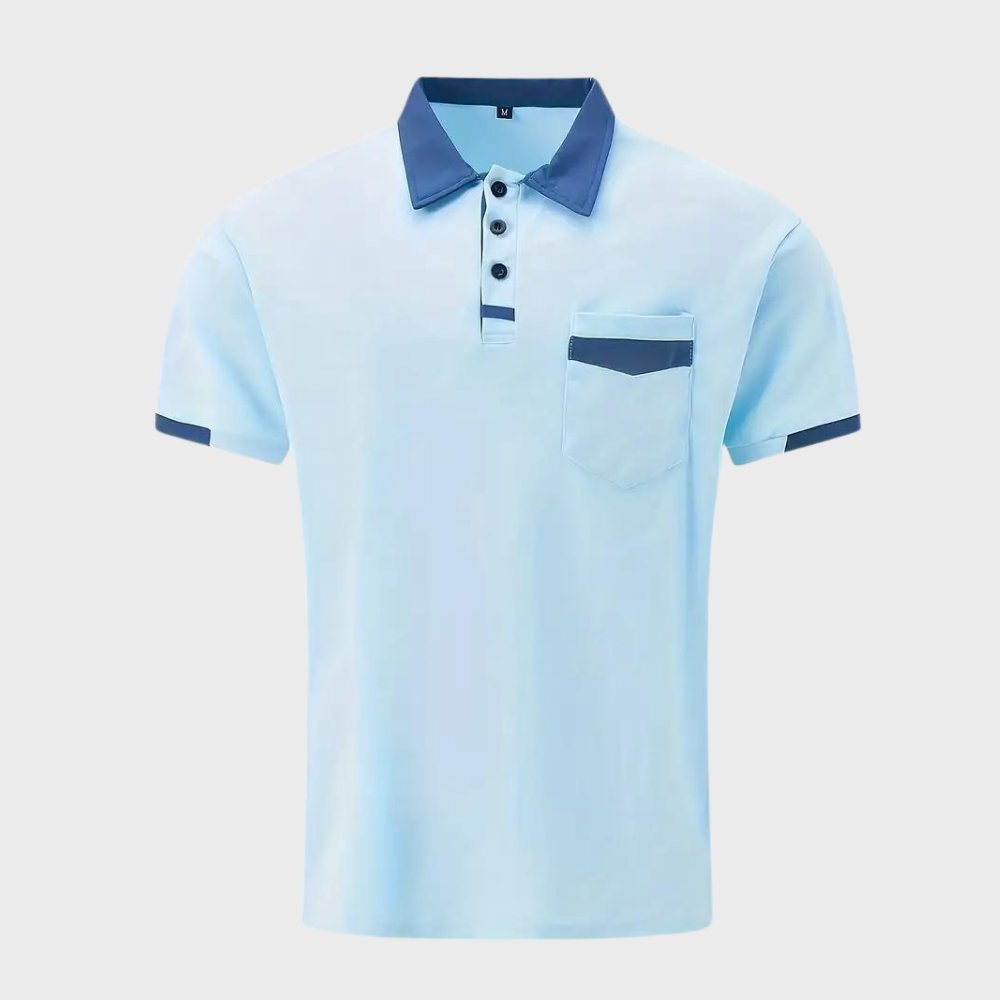 Trendy Polo Shirt for Men - Leo-Marine blue-S-Nora Luxe