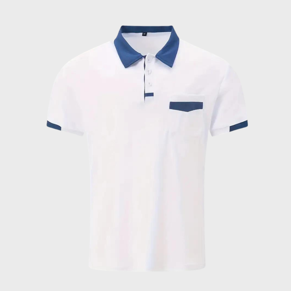 Trendy Polo Shirt for Men - Leo-Marine blue-S-Nora Luxe