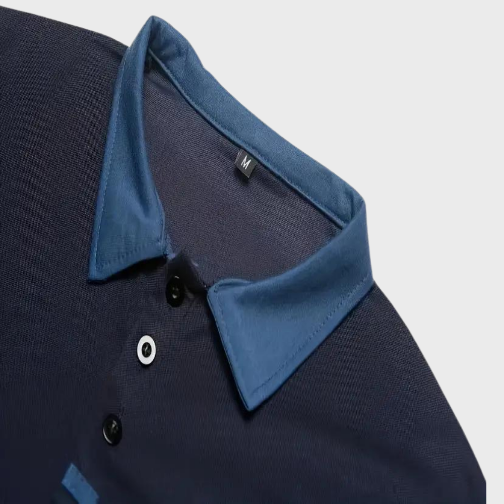Trendy Polo Shirt for Men - Leo-Marine blue-S-Nora Luxe