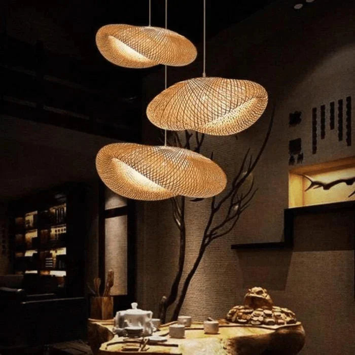 Trendy Rattan Pendant Light - NaturGlow-A-15.75 in-Nora Luxe