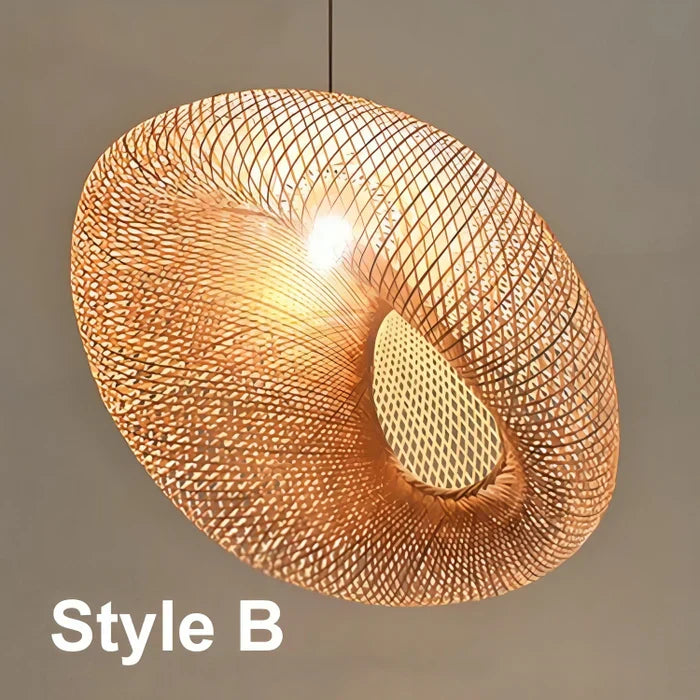Trendy Rattan Pendant Light - NaturGlow-A-15.75 in-Nora Luxe