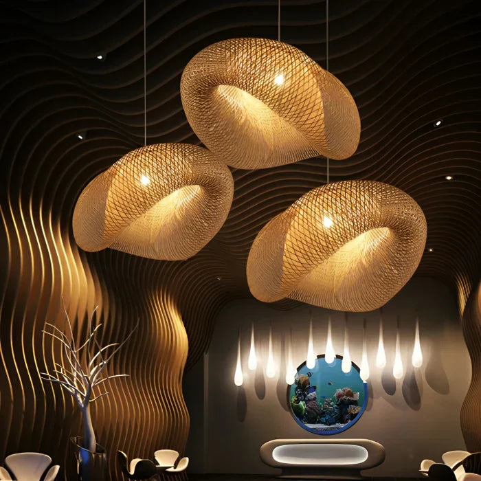 Trendy Rattan Pendant Light - NaturGlow-A-15.75 in-Nora Luxe