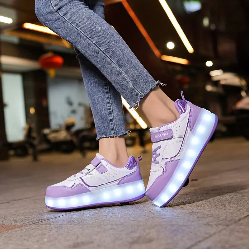 Trendy Roller Skates - GlideGlow-Purple-1 (Adult)-Nora Luxe