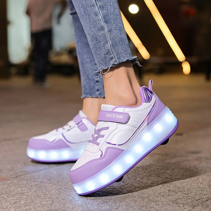 Trendy Roller Skates - GlideGlow-Purple-1 (Adult)-Nora Luxe
