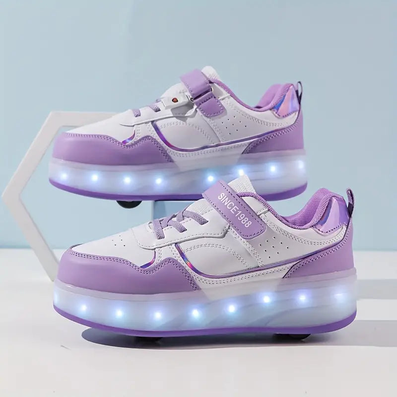 Trendy Roller Skates - GlideGlow-Purple-1 (Adult)-Nora Luxe