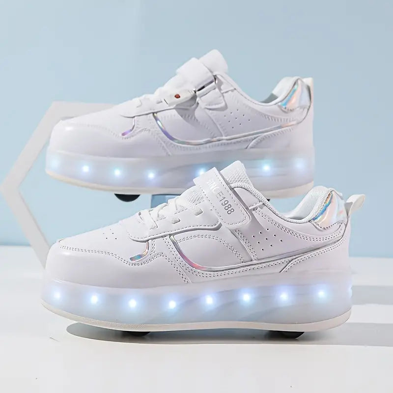 Trendy Roller Skates - GlideGlow-White-1 (Adult)-Nora Luxe