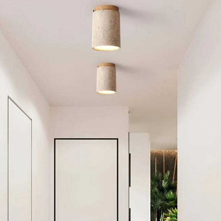 Trendy Round Japanese Style Ceiling Lamp - ZenLight-Brown-Warm light (3000K)-Nora Luxe