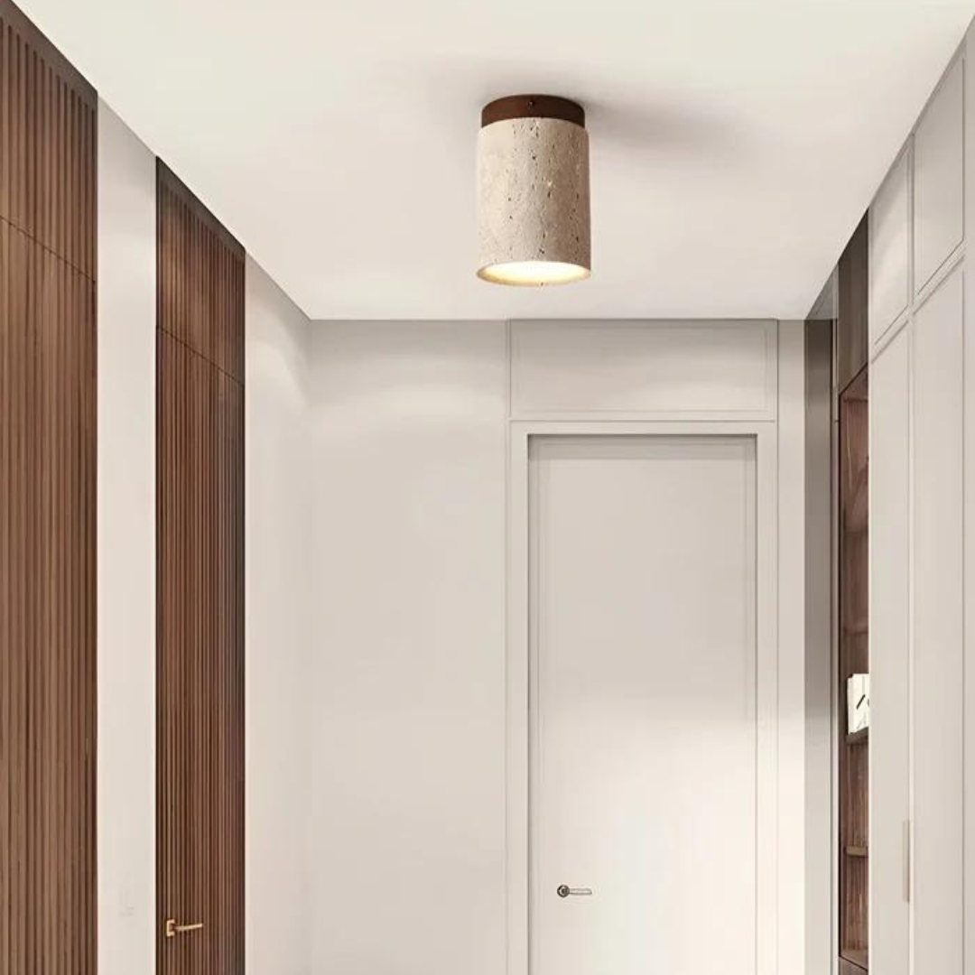 Trendy Round Japanese Style Ceiling Lamp - ZenLight-Brown-Warm light (3000K)-Nora Luxe